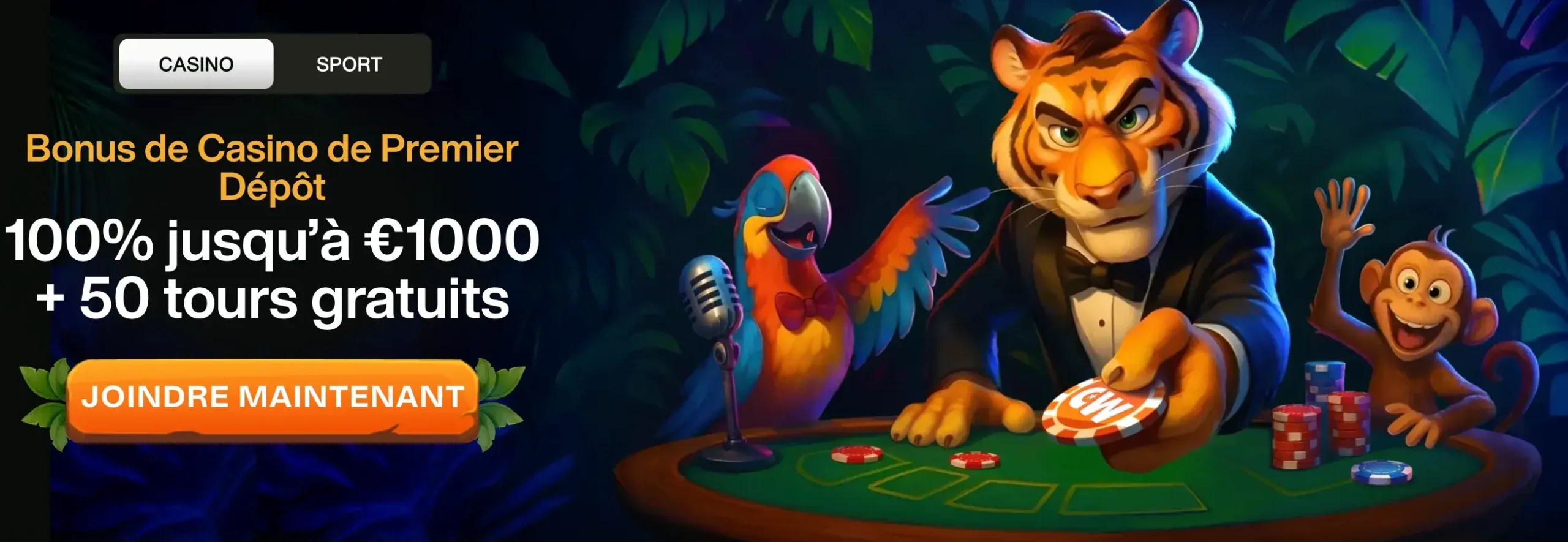 Bannière promotionnelle Cashwin avec bonus de bienvenue et offres de casino